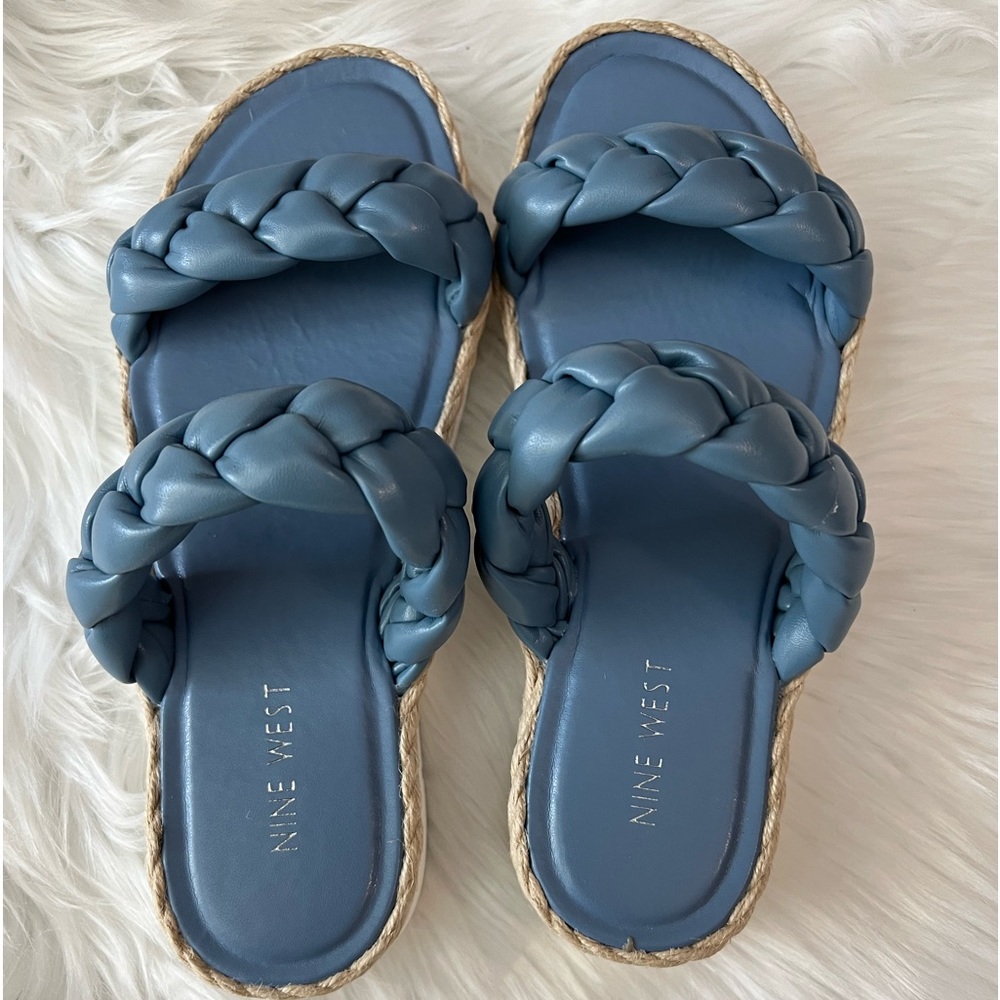 NIB Light blue Nine West braided sandals